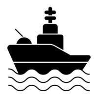 A trendy vector design of military boat