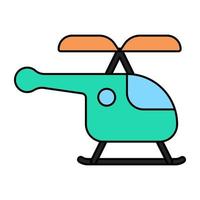 Editable design icon of military helicopter vector