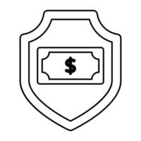 un icono de diseño perfecto de la seguridad del dinero vector