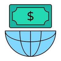 An editable design icon of global investment vector