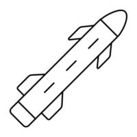 icono de misil nuclear, vector editable