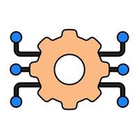 Conceptual flat design icon of network setting vector