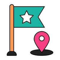 A flat design icon of map vector