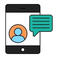 Mobile video call icon in trendy design vector