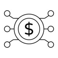 An editable design icon of money network vector