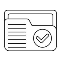 Conceptual flat design icon of verified folder vector