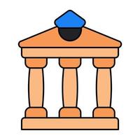 Bank building icon in modern design vector