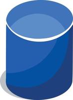 Symbol icon vector blue cylinder volumetric faces geometry