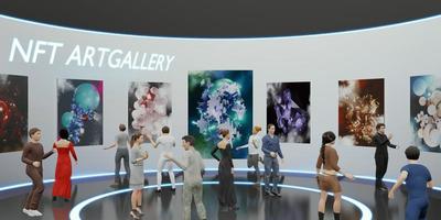 NFT Art Gallery on Metaverse Avatar Legs NFTProjects 3D Illustrations photo