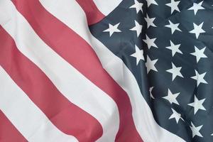 United States of America waving flag with many folds photo