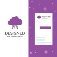 Business Logo for cloud. computing. data. hosting. network. Vertical Purple Business .Visiting Card template. Creative background vector illustration