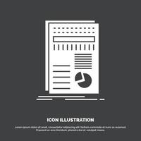 business. data. finance. report. statistics Icon. glyph vector symbol for UI and UX. website or mobile application
