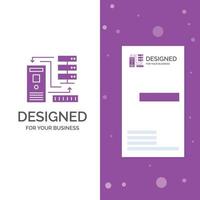 Business Logo for Combination. data. database. electronic. information. Vertical Purple Business .Visiting Card template. Creative background vector illustration