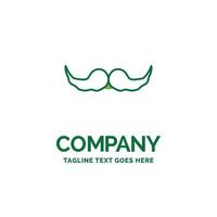 bigote. inconformista. movimiento masculino. plantilla de logotipo de empresa plana de hombres. diseño creativo de marca verde. vector