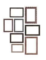 Set of empty picture frames with free space inside, isolated on white photo