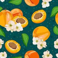 Vector seamless apricot pattern.