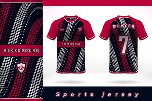 Red white and black color combination sports jersey template design style number 04 vector