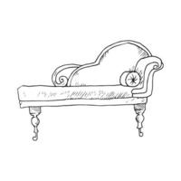 Antique Furniture Illustration in Art Ink Style vector