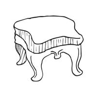 ilustración de muebles antiguos en estilo de tinta de arte vector
