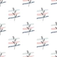 Seamless pattern with leaves and abstract shapes. Abstract Minimalistic Art. Cute kids nursery repeat background. Design in boho style for printing on textile or paper. vector