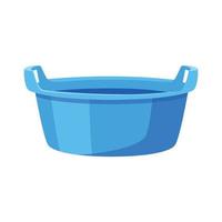 Basin with soap suds and water, washing clothes vector