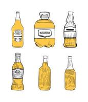 ilustraciones de cerveza en estilo de tinta de arte vector