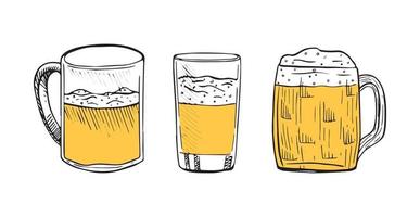 Beer Illustrations in Art Ink Style vector