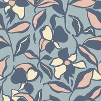 Vector flower and leaf illustration seamless repeat pattern