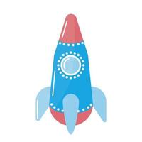 Space rocket icon in flat style isolated vector illustration.