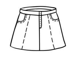 Boho skirt in hand drawn doodle style. Vector illustration. Women clothes element.