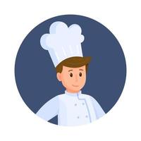 Vector illustration of chef avatar. Working in a restaurant. Head chef. Avatar for social networks.