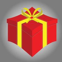 Red gift box and yellow ribbon icon with vector file