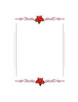 Frame With Copyspace for Inscription, With Elegant Borders Made of Poinsettia Flowers and Flourishes. Hand Drawn Template vector