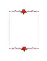 Frame With Copyspace for Inscription, With Elegant Borders Made of Poinsettia Flowers and Flourishes. Hand Drawn Template vector