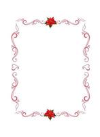 Frame Template With Copyspace for Inscription, With Borders Made of Poinsettia Flowers and Intricate Flourishes vector