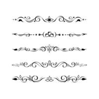 Ornate Retro Text Delimiters, Paragraph Dividers, Page Footer Decoration Lines, Borders, Vignettes vector