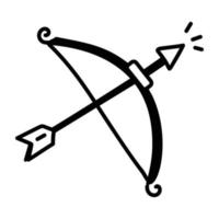 A handy line icon of archery bow vector