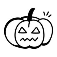 Grab this doodle icon of halloween pumpkin vector