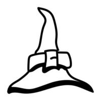 A premium doodle icon of witch hat vector