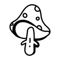 A well-crafted doodle icon of mushroom vector