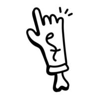 An editable hand drawn icon of rock on vector