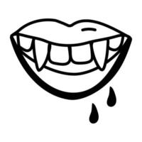 A hand drawn icon of fangs vector
