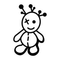 Get this doodle icon of voodoo doll vector