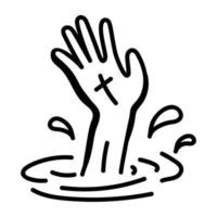 An editable hand drawn icon of rock on vector