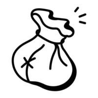 Check out doodle icon of magic sack vector