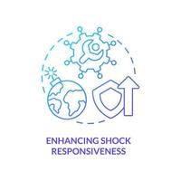 Enhancing shock responsiveness blue gradient concept icon. Social protection and support activity abstract idea thin line illustration. Isolated outline drawing. vector