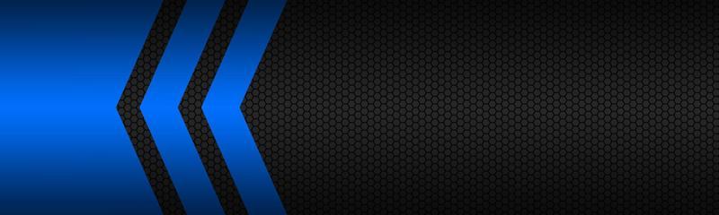 Black and blue abstract vector banner with polygonal pattern. Template for your header and presentation. Modern vector background