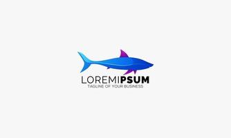 Modern Shark Logo design in Blue Illustration vector