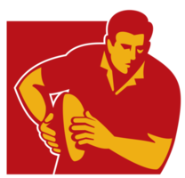 jogador de rugby correndo com a bola png