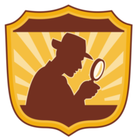 detective inspector with magnifying glass png